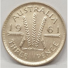 AUSTRALIA 1961 . THREEPENCE . UNCIRCULATED